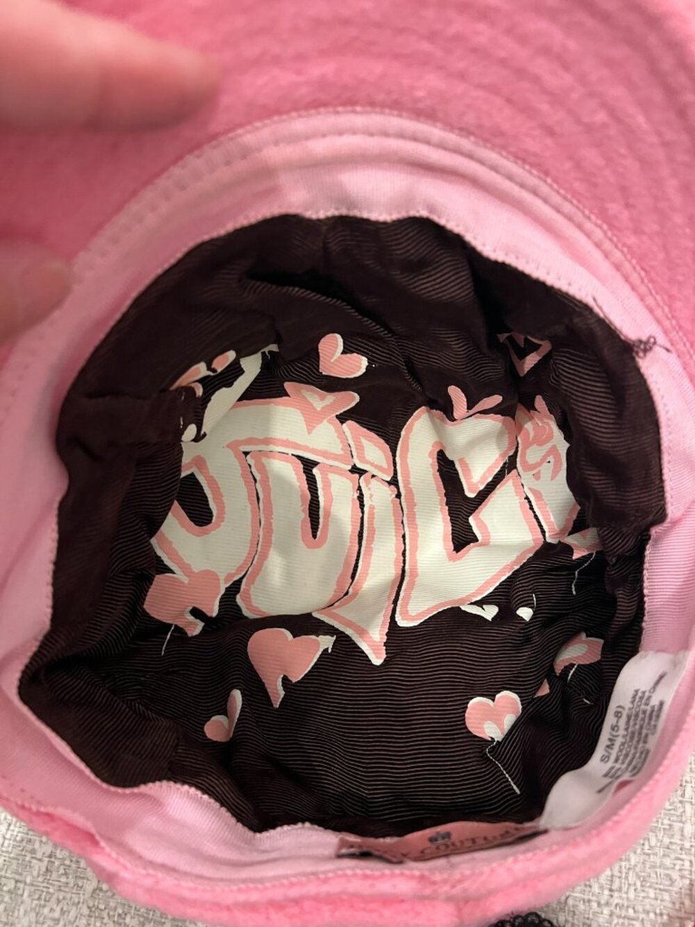 Juicy Couture Pink Wool Blend Baker Boy Newsboy Hat Cap Y2K Glam sz S/M (5/6) - Picture 6 of 6